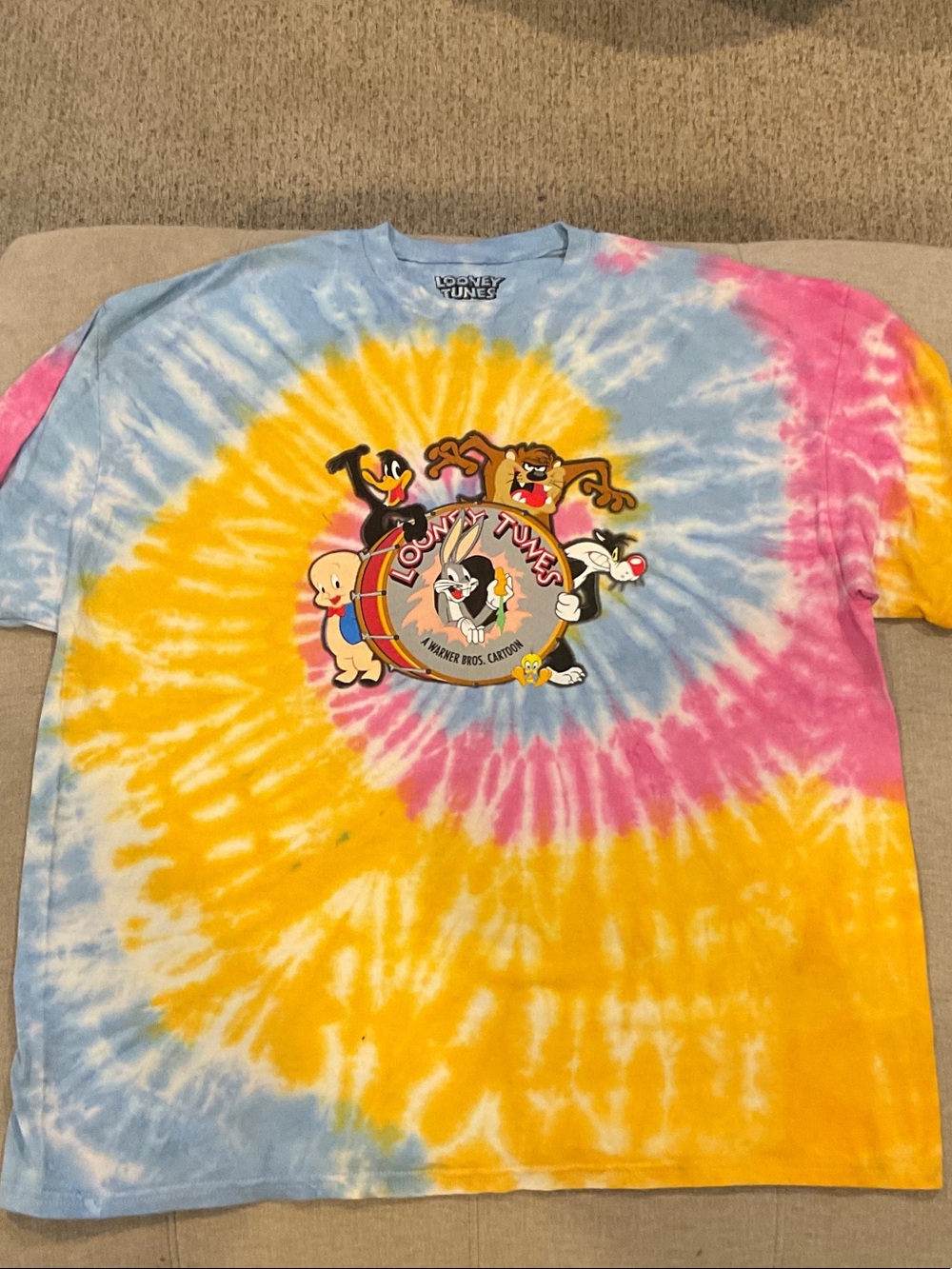 Warner Bros. Kids' Tie-Dye Looney Tunes Tee - Blue, Yellow, Pink